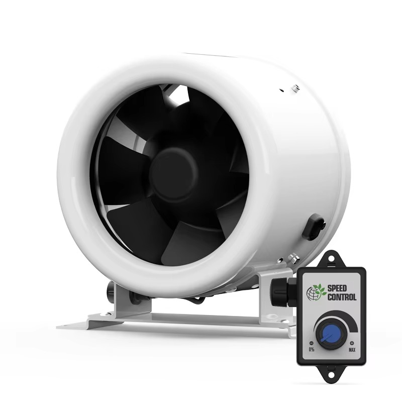 Exhaust Fan Industrial - 8インチ低電力高効率換気排気ステルス工業用グロテント園芸混合流インラインダクトファン