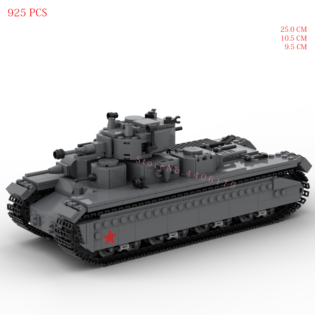Heavy Equipment Union - 第二次世界大戦ソビエト連邦軍T-35重戦車戦闘モスクワ戦争兵器装備ビルディングブロックモデルブリックおもちゃギフト用