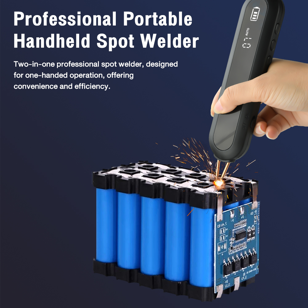 Portable Welding Generator - ハンドヘルドコンパクトポータブルバッテリースポット溶接機 LED照明付きデュアルパルススポット溶接キット 溶接ツール（Type-Cインターフェース付き）