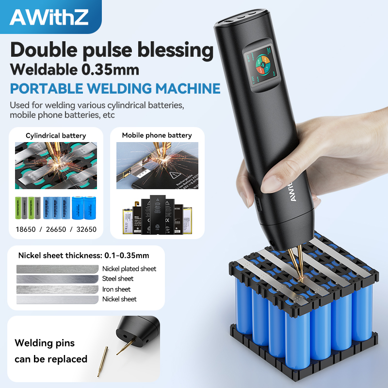 Portable Welding Generator - AWithZ ポータブルスポット溶接機 DIY ハンドヘルドスポット溶接機 90 ギア調整可能なスポット溶接機
