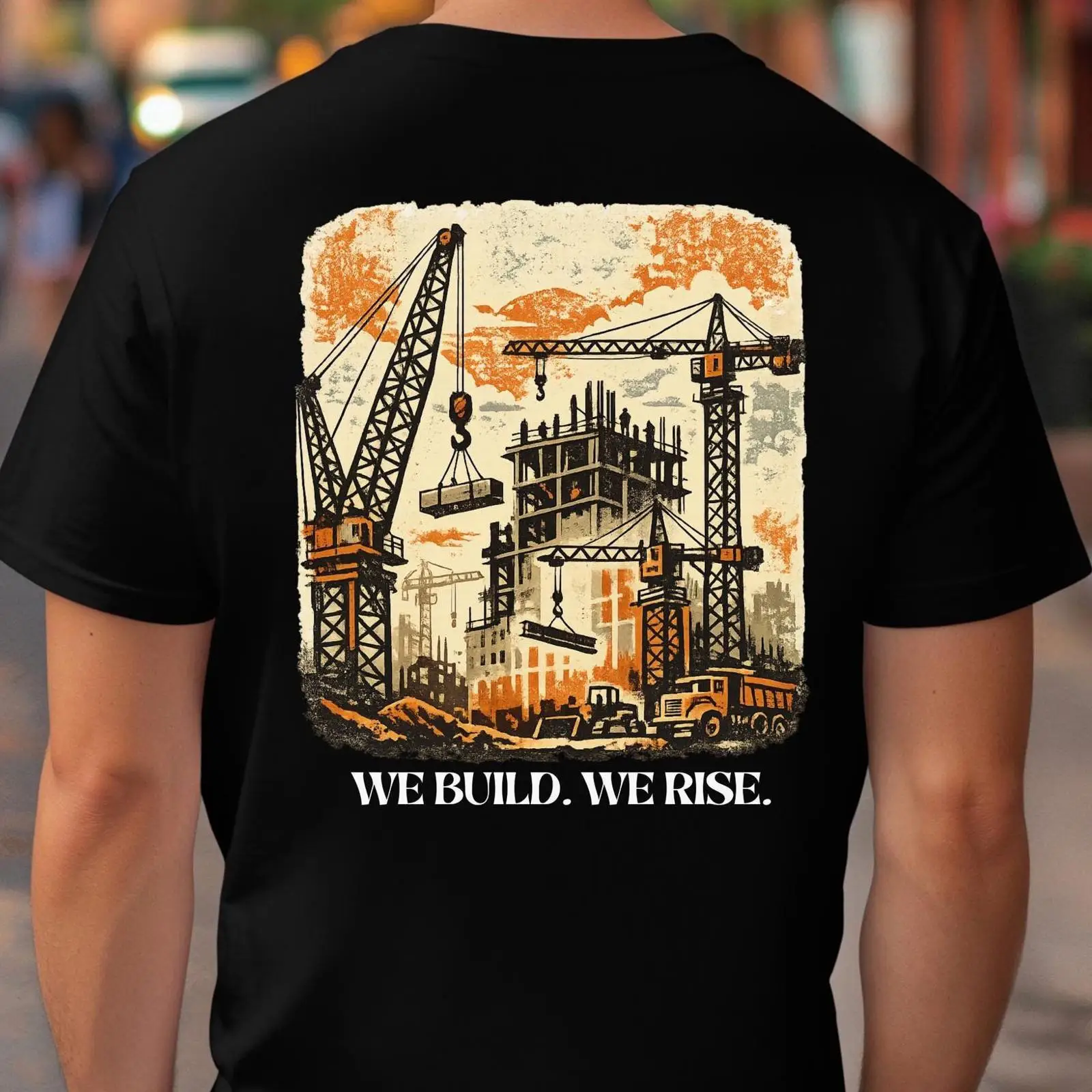 Heavy Equipment Union - We Build Rise Construction Tシャツ クレーンオペレーター