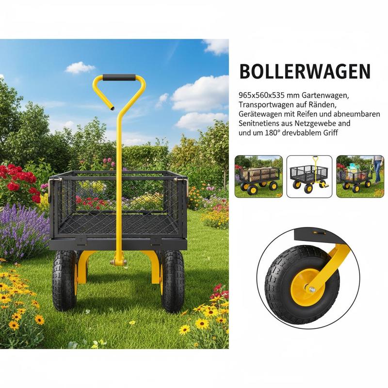 スチール製ガーデンカート 900ポンド耐荷重 庭仕事 芝生管 - Heavy Equipment Work のレビューと価格