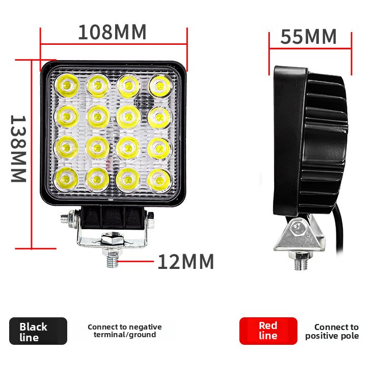48W 16LED 4インチ 12V 24V LED作業灯  - Heavy Equipment Work のレビューと価格