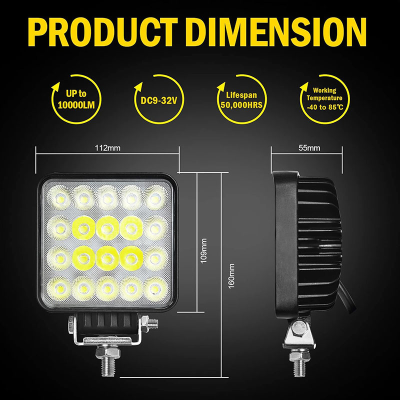 1PC 60W 車両作業灯スポットフラッドコンボビームフォグ - Heavy Equipment Work のレビューと価格