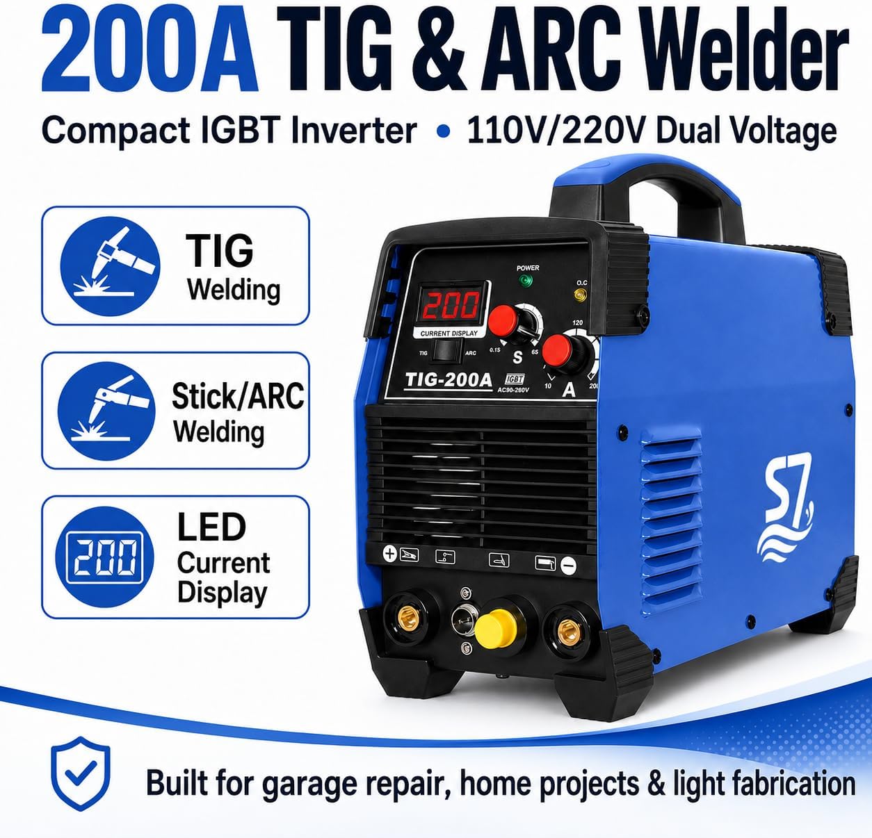 200A DC TIG溶接機、HFスタート機能付き、110V - Portable Welding Generator のレビューと価格